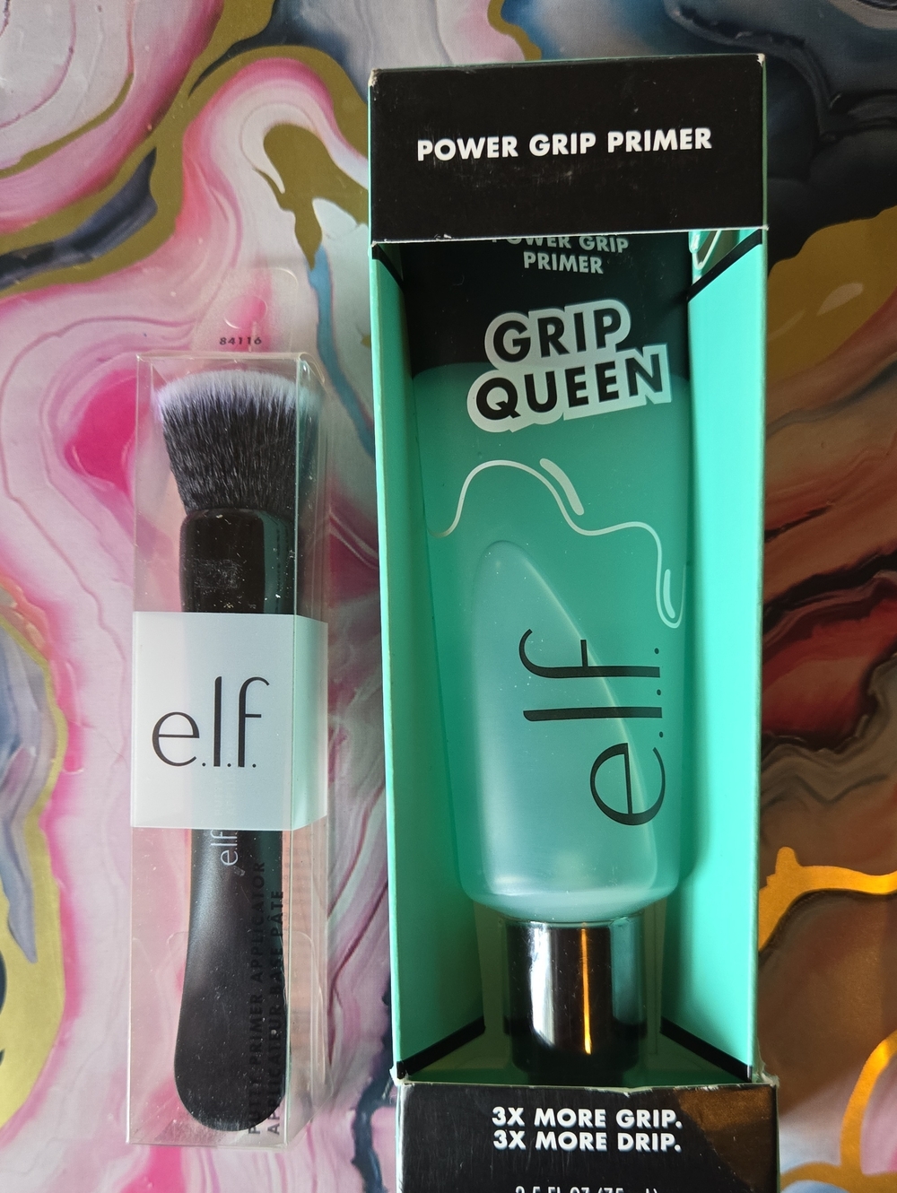 E.L.F. Grip Queen Power Grip Primer - Mint Green With Primer Brush